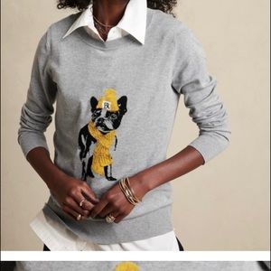 Banana Republic L sweater w/bulldog/Boston terrier